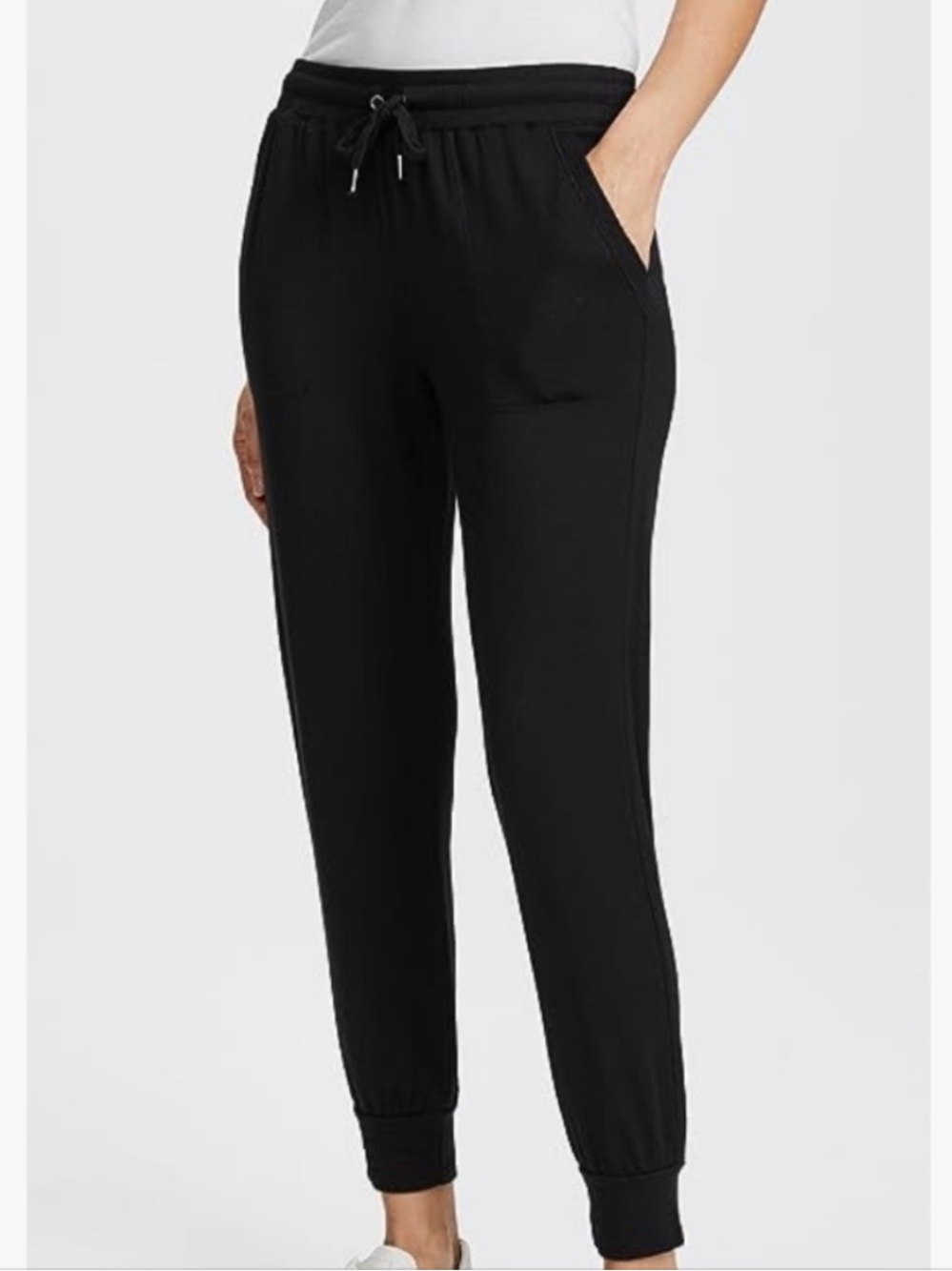 Splendid Black Joggers Drawstring Elastic Waistband Rayon Pants Size XL